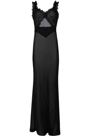 RTA Ruffled sheer silk maxi dress