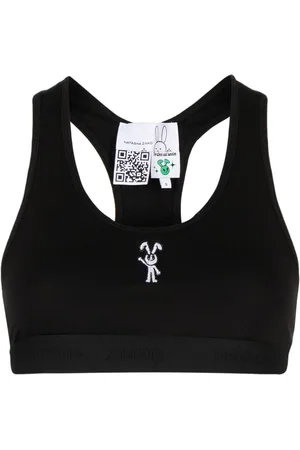 embroidered-motif sports bra