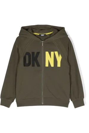 DKNY Logo-jacquard zip-up hoodie