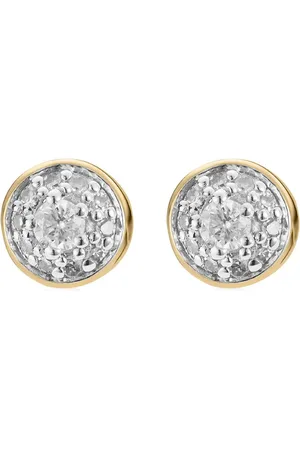 Monica Vinader Fiji Tiny Button Diamond Stud Earrings Silver