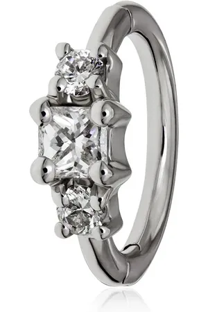 Maria Tash 18kt white Princess huggie earring