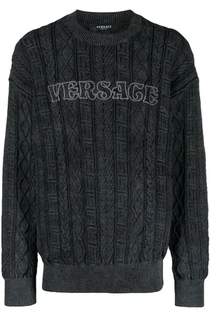 VERSACE Greca cable-knit jumper