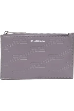 Balenciaga Logo-debossed leather cardholder