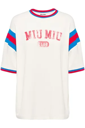 MIU MIU Women Cropped Jersey T-shirt