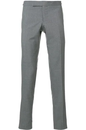 Buy Thom Browne Single-pleated Panelled-wool Trousers - Light Grey At 55%  Off | Editorialist