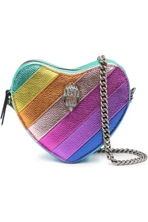 Kurt Geiger Kensington Heart stripe-print crossbody bag