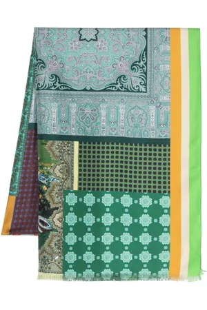 PIERRE-LOUIS MASCIA Aloe patchwork-pattern silk scarf