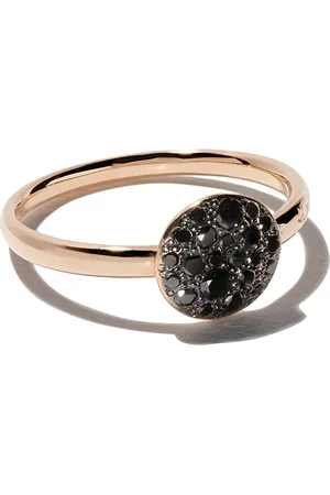 Morganne Bello 18kt Rose Gold Aurore Diamond Onyx Ring - Black