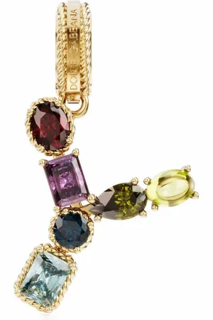 Dolce & Gabbana 18kt yellow Y letter gemstone pendant