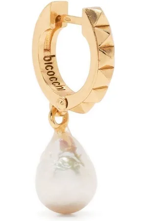 EMANUELE BICOCCHI Drop-pearl huggie hoop earring