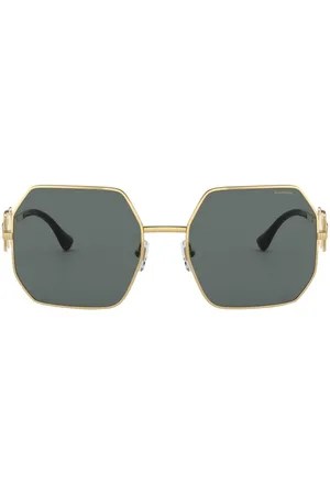 VERSACE Medusa-plaque geometric-frame sunglasses