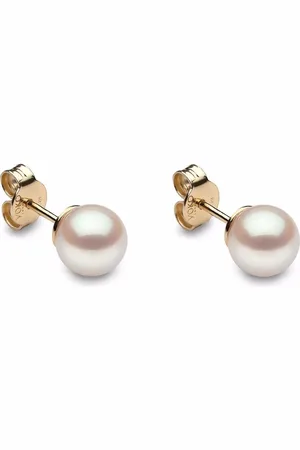 Yoko London 18kt yellow Classic 7mm Akoya pearl stud earrings