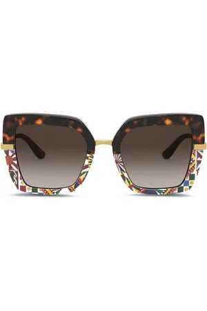 Dolce & Gabbana Printed square-frame sunglasses