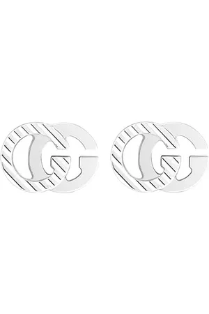 Gucci GG Tissue 18ct White Gold Stud Earrings at Fraser Hart