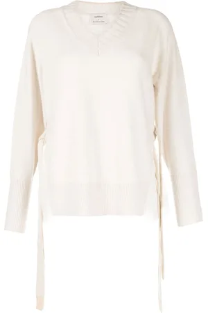 Onefifteen V-neck sheer-detail jumper