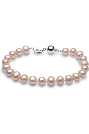 Yoko London 18kt white gold Classic 7mm pink freshwater pearl bracelet