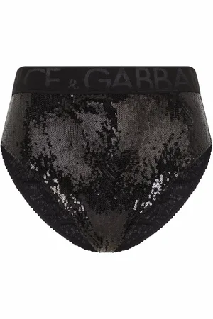 Dolce & Gabbana High-waisted sequin-embellished briefs