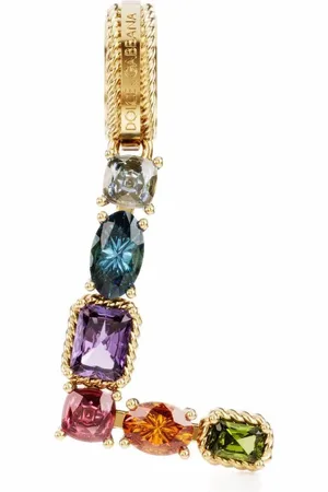 Dolce & Gabbana Rainbow Alphabet L 18kt yellow multi-stone pendant