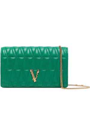 Shop Versace Virtus Faux Fur Shoulder Bag