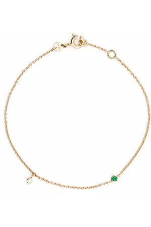 We by White Bird 18kt yellow Clarisse diamond emerald bracelet