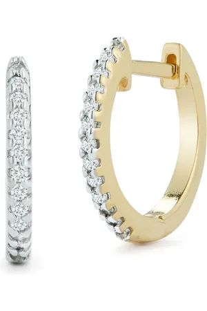 Mateo 14kt yellow 12mm diamond huggies