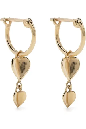 Dinny Hall 10kt yellow Folded Heart hoop earrings