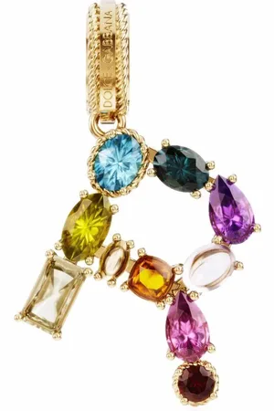 Dolce & Gabbana Rainbow Alphabet R 18kt yellow multi-stone necklace