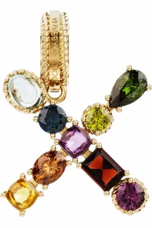 Dolce & Gabbana Rainbow Alphabet X 18kt yellow multi-stone pendant