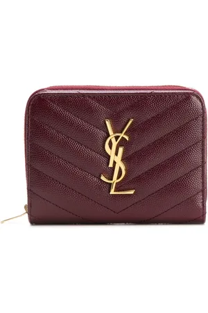 Yves Saint Laurent Tan Leather Zip Around Wallet Yves Saint Laurent