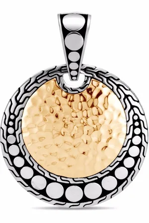 John Hardy 18kt yellow gold Dot hammered round enhancer pendant