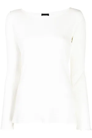 GOODIOUS Striped ribbed knit top