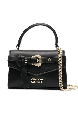 Versace Greca Goddess Shoulder Bag (Outlet) Leather Medium Black | eBay