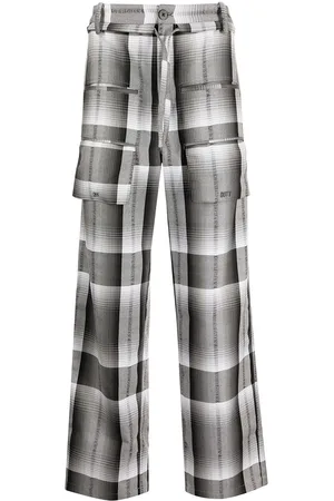 Off-Duty Loco checked straight leg trousers