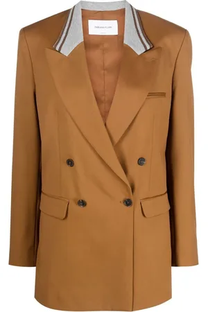 Fabiana Filippi Contrast-collar double-breasted blazer