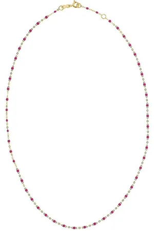GIGI CLOZEAU 18kt yellow Classic Gigi pink beaded necklace