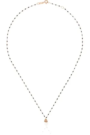 GIGI CLOZEAU 18kt gold Heart charm beaded necklace