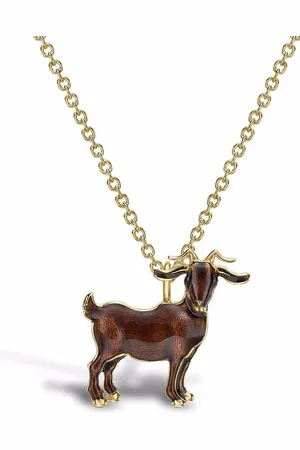 Pragnell 18kt yellow Zodiac goat pendant necklace