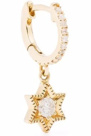 DE JAEGHER 18kt yellow Baby Star diamond hoop earring