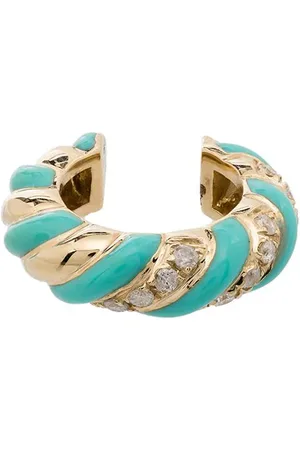 YVONNE LÉON 9kt yellow , turquoise and diamond ear cuff