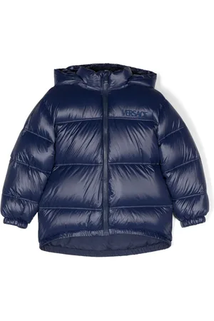 VERSACE Logo-embroidered padded jacket