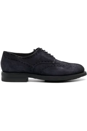 santoni Emil lace-up suede brogues