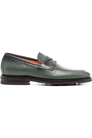 santoni Penny-slot leather loafers