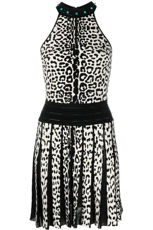 Roberto Cavalli Leopard print pleated minidress
