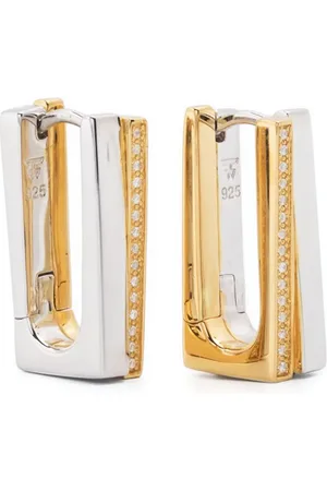 TOM WOOD Step Hoops Duo CZ earrings