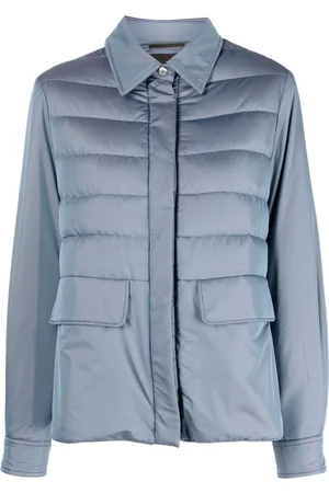MOORER Spread-collar quilted puffer jacket