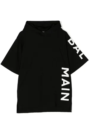 Balmain Logo-print cotton hooded dress