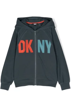DKNY Logo-jacquard zip-up hoodie