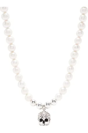 EMANUELE BICOCCHI Arabesque skull large pearl necklace