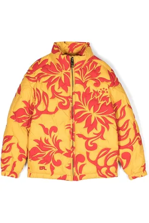 ERL KIDS lightning pattern puffer jacket - Yellow