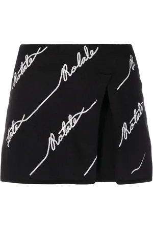 ROTATE Logo-embellished knitted miniskirt